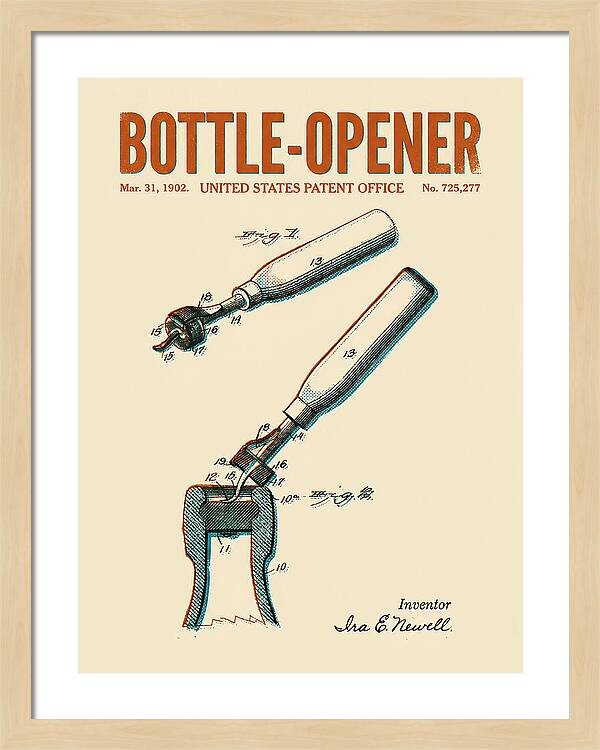 Bottle Opener Retro Patent Us725277a
