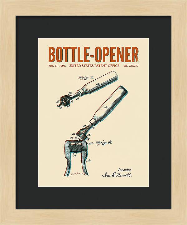 Bottle Opener Retro Patent Us725277a