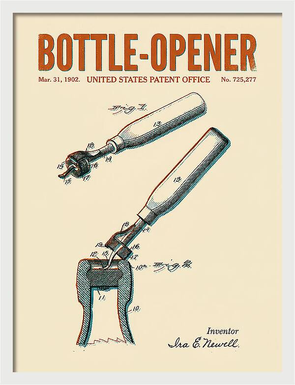 Bottle Opener Retro Patent Us725277a