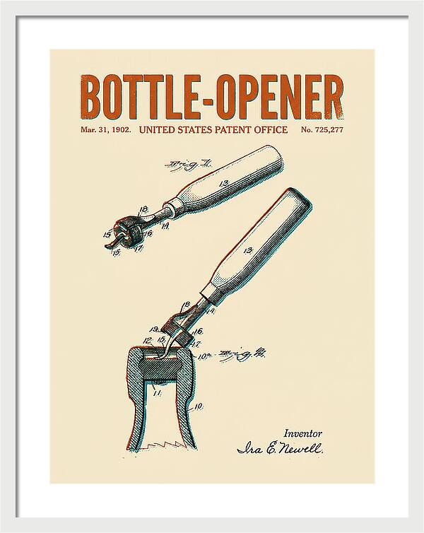 Bottle Opener Retro Patent Us725277a