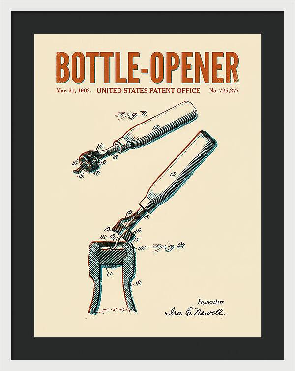 Bottle Opener Retro Patent Us725277a