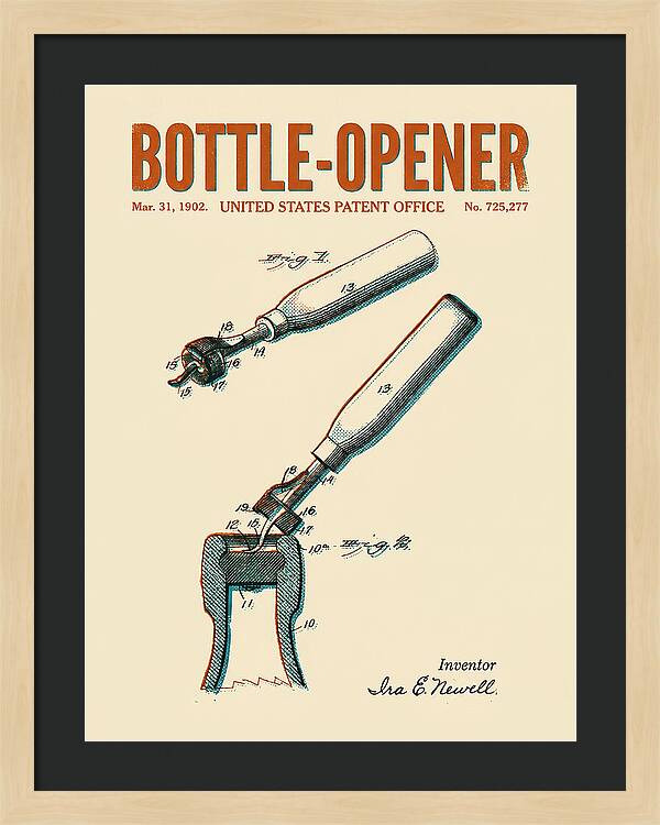 Bottle Opener Retro Patent Us725277a