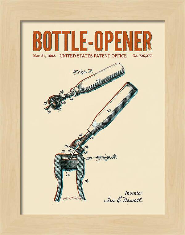 Bottle Opener Retro Patent Us725277a
