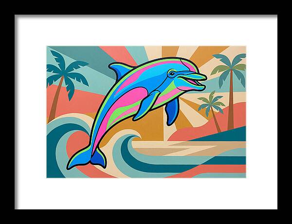 Bottlenose Dolphin In Vibrant Colors