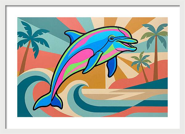 Bottlenose Dolphin In Vibrant Colors