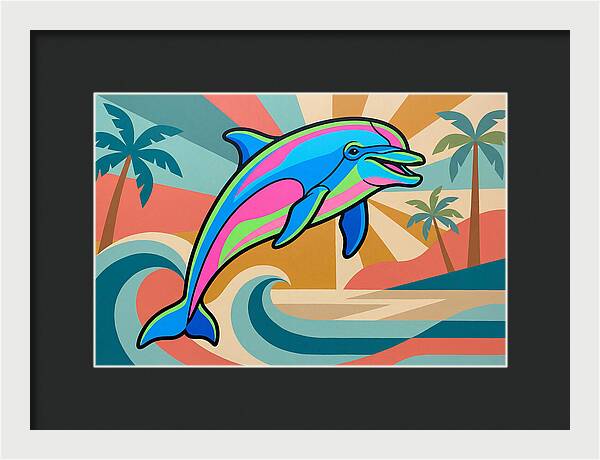 Bottlenose Dolphin In Vibrant Colors
