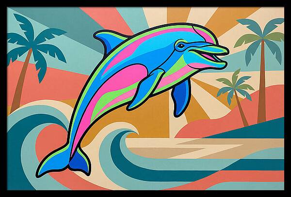 Bottlenose Dolphin In Vibrant Colors