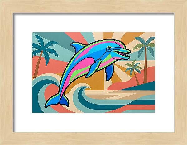 Bottlenose Dolphin In Vibrant Colors