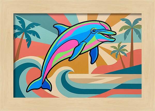 Bottlenose Dolphin In Vibrant Colors