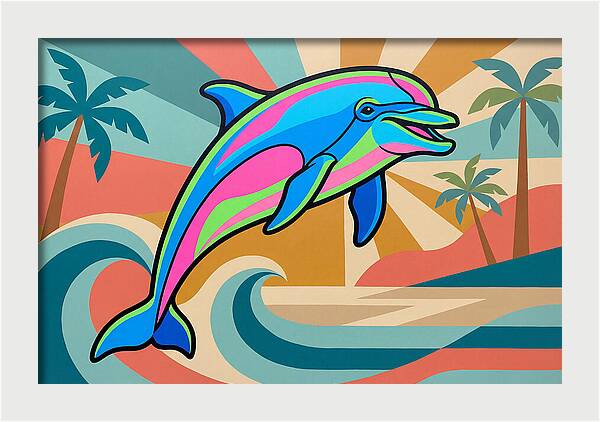 Bottlenose Dolphin In Vibrant Colors