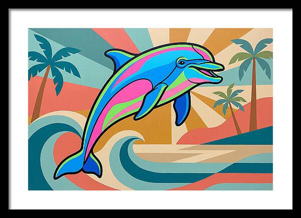 Bottlenose Dolphin In Vibrant Colors