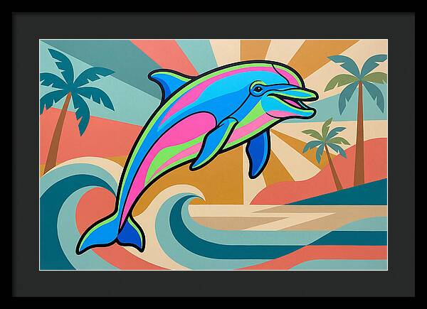 Bottlenose Dolphin In Vibrant Colors