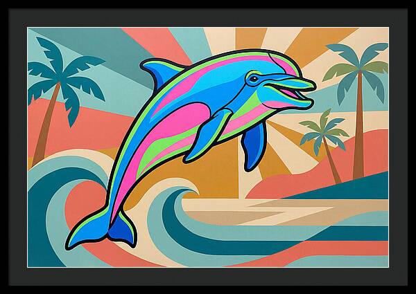 Bottlenose Dolphin In Vibrant Colors