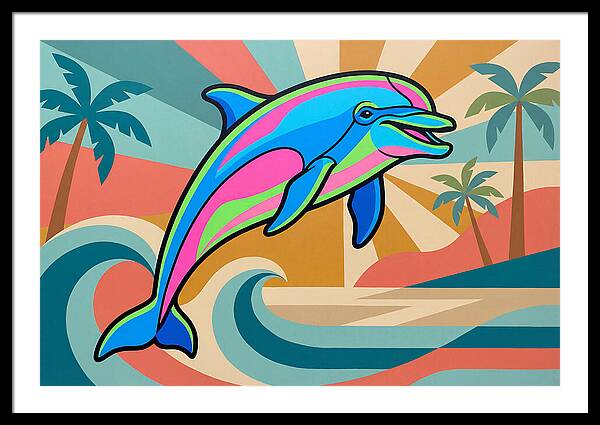 Bottlenose Dolphin In Vibrant Colors