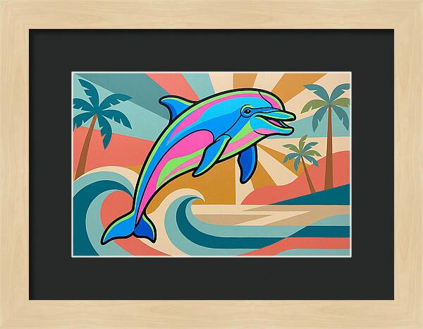 Bottlenose Dolphin In Vibrant Colors