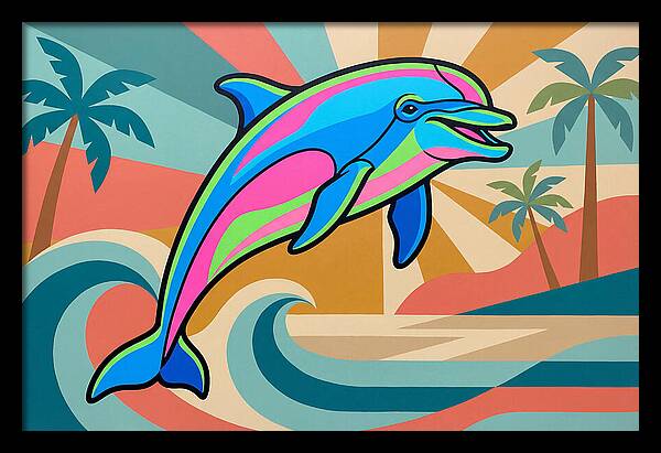 Bottlenose Dolphin In Vibrant Colors