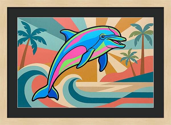 Bottlenose Dolphin In Vibrant Colors
