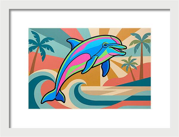Bottlenose Dolphin In Vibrant Colors