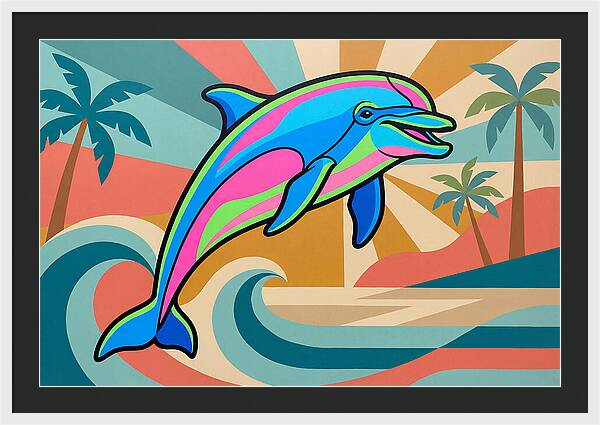 Bottlenose Dolphin In Vibrant Colors