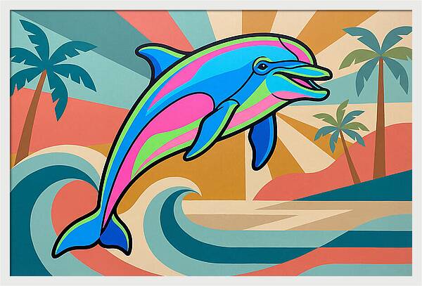 Bottlenose Dolphin In Vibrant Colors