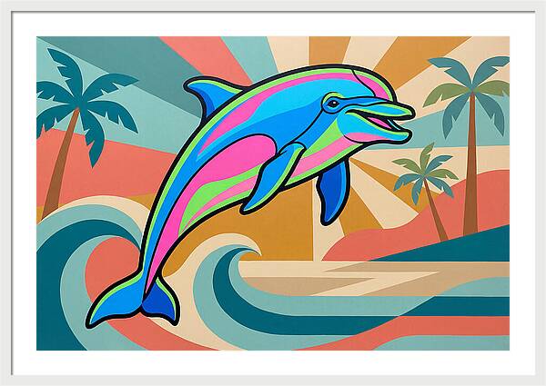 Bottlenose Dolphin In Vibrant Colors
