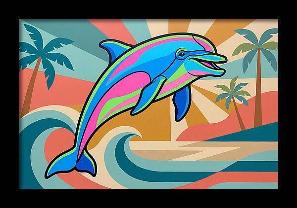 Bottlenose Dolphin In Vibrant Colors