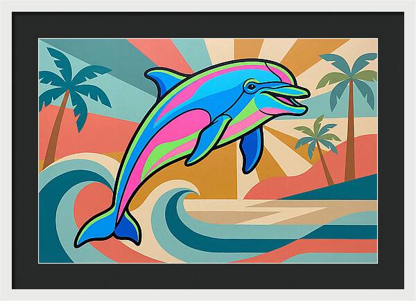 Bottlenose Dolphin In Vibrant Colors
