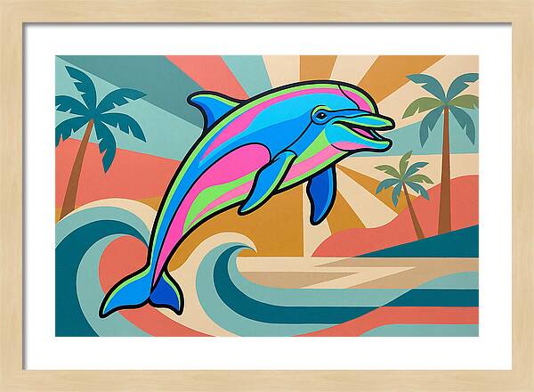 Bottlenose Dolphin In Vibrant Colors