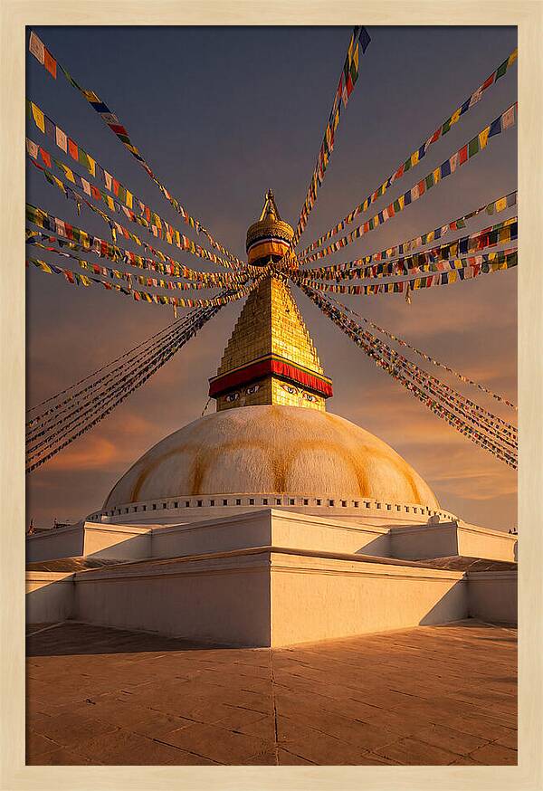 Boudhanath Stupa At Golden Hour
