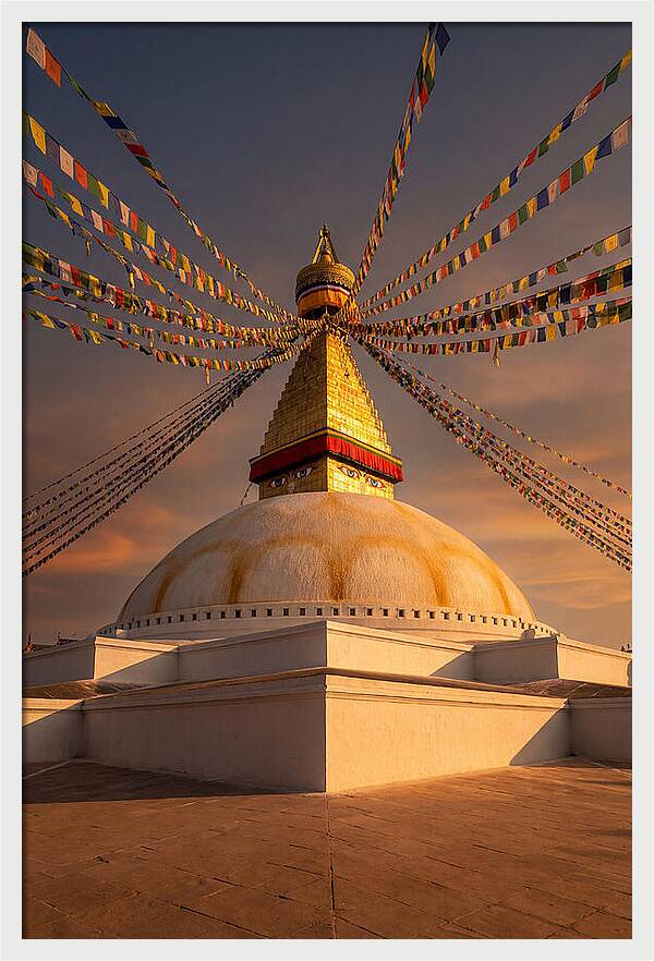 Boudhanath Stupa At Golden Hour