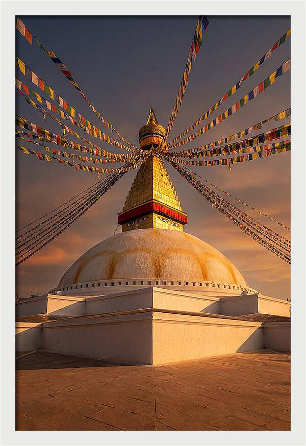 Boudhanath Stupa At Golden Hour