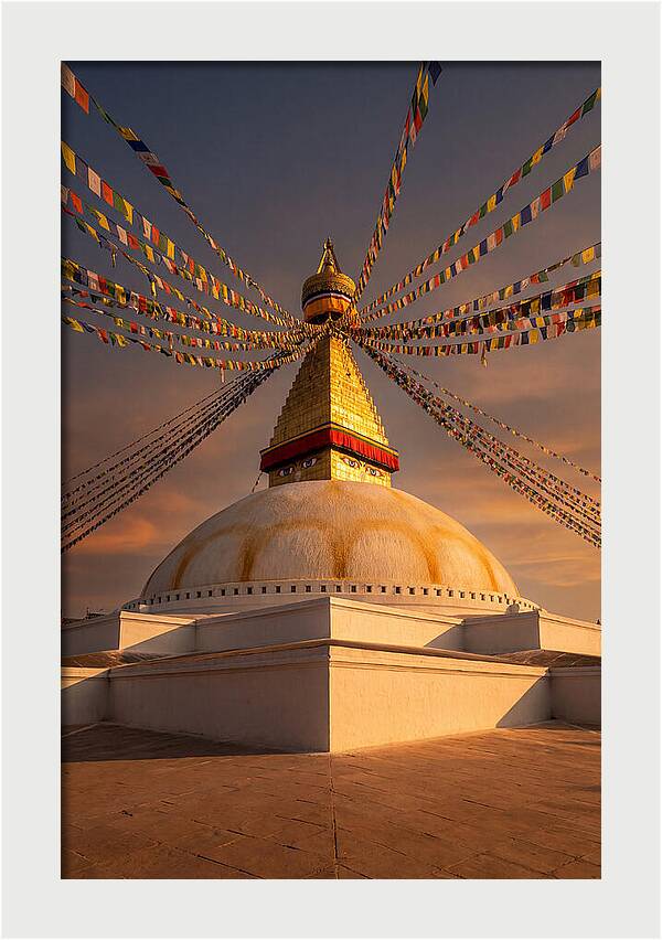 Boudhanath Stupa At Golden Hour