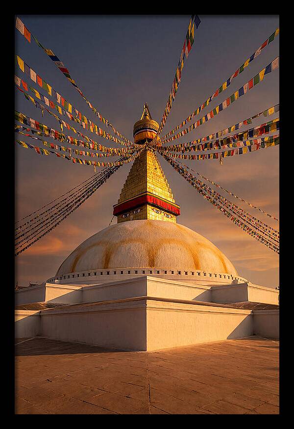 Boudhanath Stupa At Golden Hour