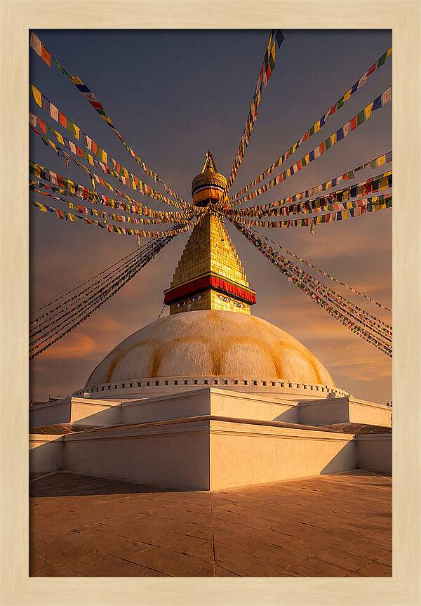 Boudhanath Stupa At Golden Hour
