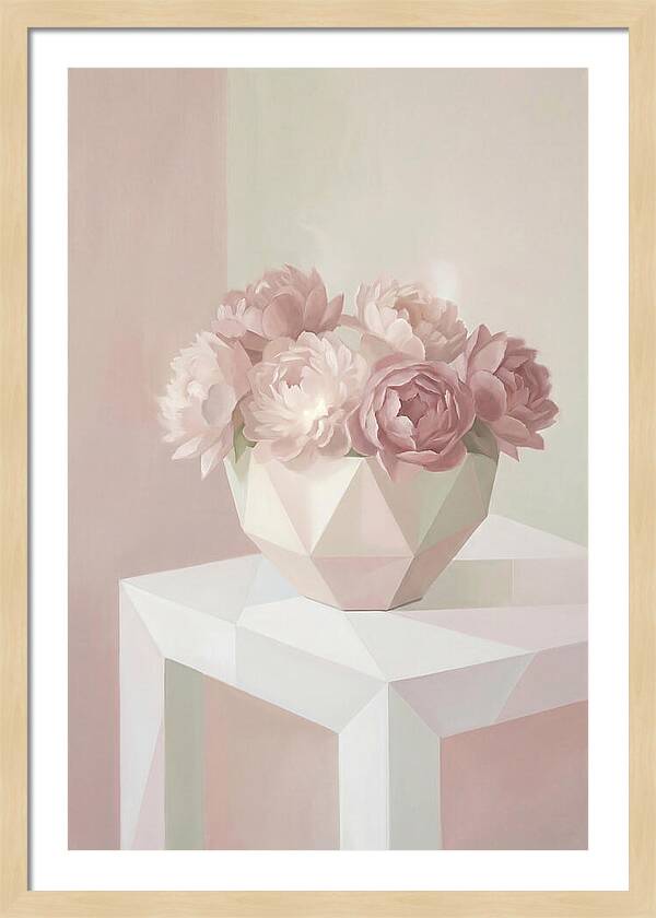 Bowl Of Fluffy Pink Peonies