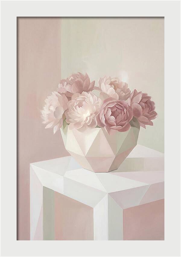 Bowl Of Fluffy Pink Peonies