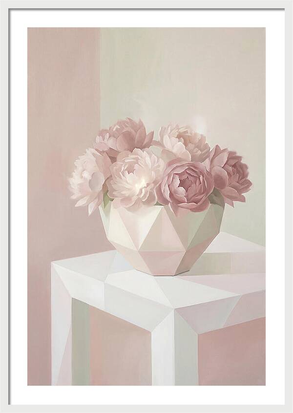 Bowl Of Fluffy Pink Peonies