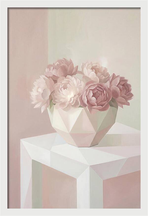 Bowl Of Fluffy Pink Peonies