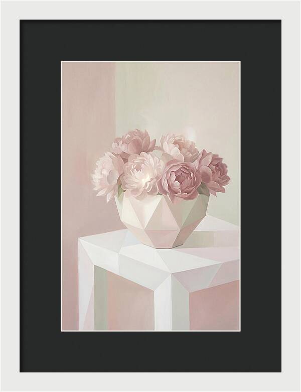Bowl Of Fluffy Pink Peonies