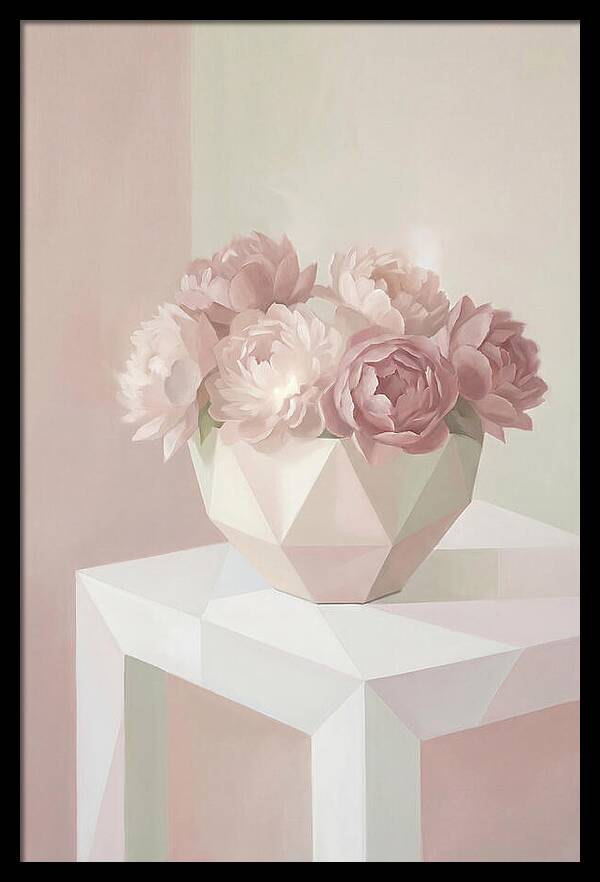 Bowl Of Fluffy Pink Peonies