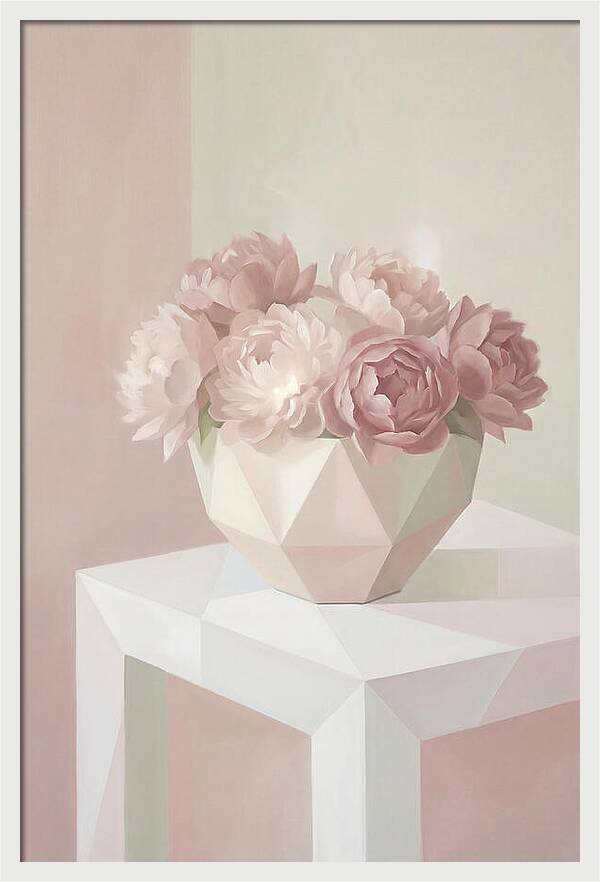 Bowl Of Fluffy Pink Peonies