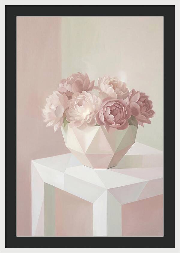 Bowl Of Fluffy Pink Peonies