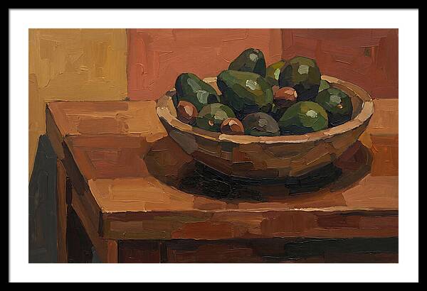 Bowl Of Ripe Avocados