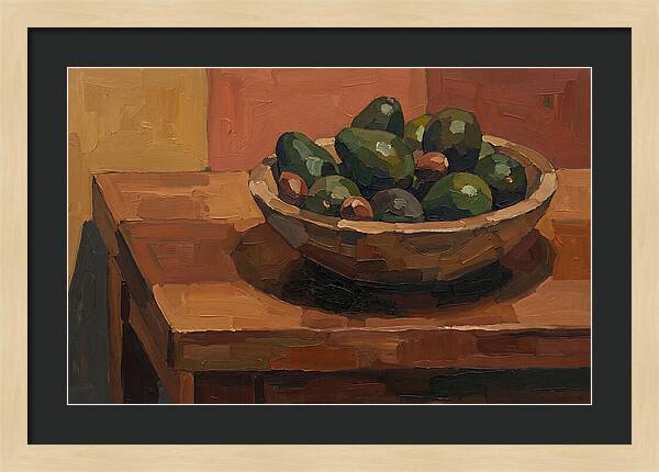 Bowl Of Ripe Avocados