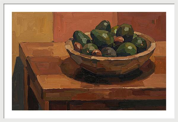 Bowl Of Ripe Avocados
