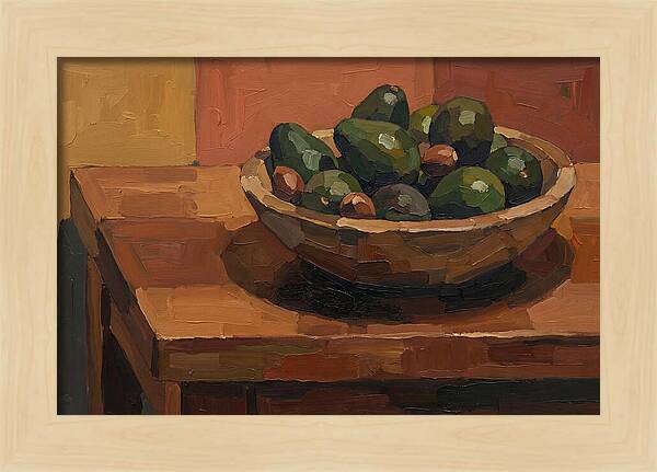 Bowl Of Ripe Avocados
