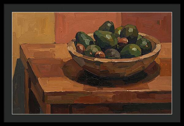 Bowl Of Ripe Avocados