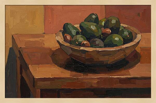 Bowl Of Ripe Avocados