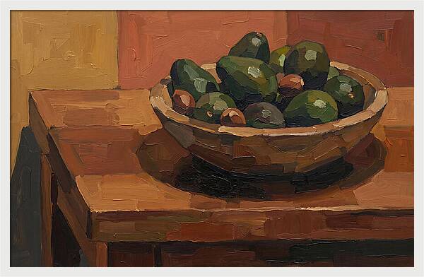 Bowl Of Ripe Avocados