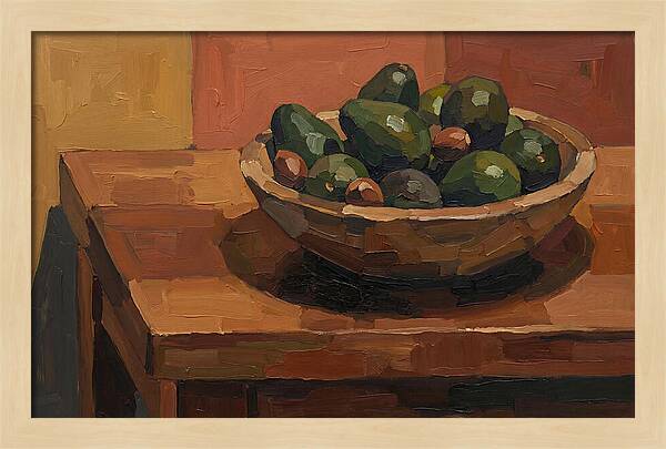 Bowl Of Ripe Avocados
